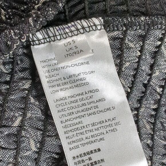 Anthropologie Top Womens Small Black Smocked Long Sleeve Blouse - Picture 8 of 11